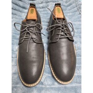 Steve Madden NYTRO Men's 10.5 Gray Perforated Oxford Dress Shoes Lace Up